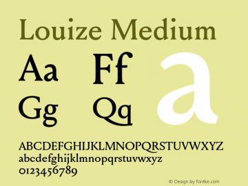 Louize-Medium Version 001.000 Font Sample