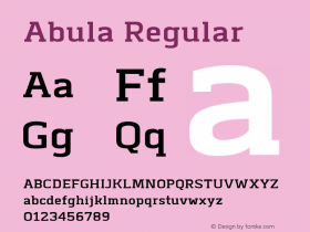 Abula Regular Version 1.000 Font Sample