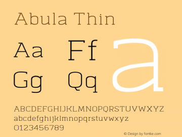 Abula Thin Regular Version 1.000图片样张