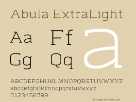 Abula-ExtraLight Version 1.000 Font Sample