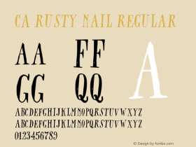 CARustyNail-Regular Version 1.008 Font Sample