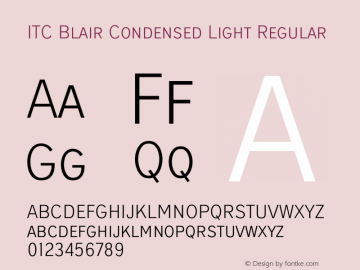ITCBlair-CondensedLight Version 1.81 Font Sample