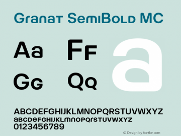 Granat-SemiBoldMC Version 1.000 Font Sample