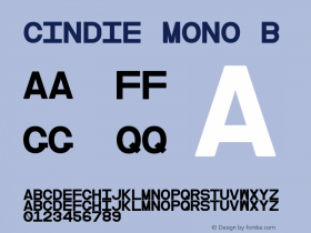 Cindie Mono B Version 1.000;PS 002.000;hotconv 1.0.70;makeotf.lib2.5.58329图片样张