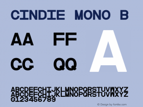 Cindie Mono B Version 1.000;PS 002.000;hotconv 1.0.70;makeotf.lib2.5.58329 Font Sample