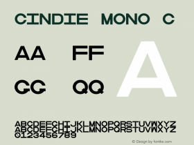 Cindie Mono C Version 1.000;PS 002.000;hotconv 1.0.70;makeotf.lib2.5.58329图片样张