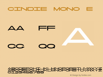 Cindie Mono E Version 1.000;PS 002.000;hotconv 1.0.70;makeotf.lib2.5.58329 Font Sample