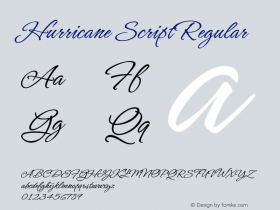 HurricaneScript Version 1.000;PS 001.001;hotconv 1.0.56 Font Sample