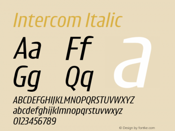 Intercom Italic Version 1.0图片样张
