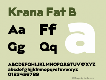KranaFat-B Version 1.000 Font Sample