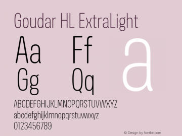 GoudarHL-ExtraLight Version 1.10 Build 0117 Font Sample