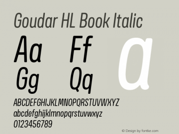 GoudarHL-BookItalic Version 1.10 Build 0117 Font Sample