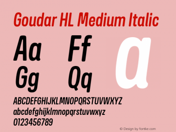 GoudarHL-Medium Italic Version 1.10 Build 0117 Font Sample