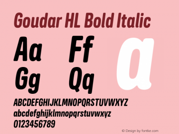GoudarHL-BoldItalic Version 1.10 Build 0117 Font Sample