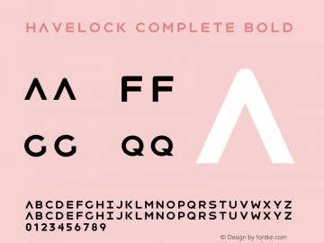 Havelock Complete Bold Version 1.000;PS 001.000;hotconv 1.0.88;makeotf.lib2.5.64775 Font Sample