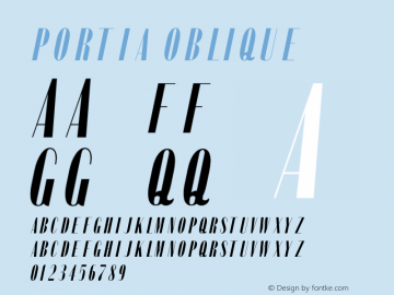 Portia Oblique Version 1.002;Fontself Maker 2.1.2图片样张