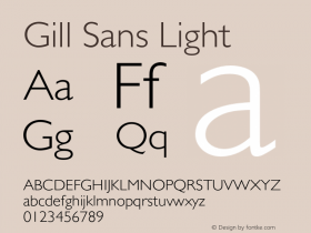 GillSans-Light Version 1.038;PS 001.001;Core 1.0.38;makeotf.lib1.6.5960 Font Sample