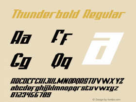Thunderbold Version 1.00 Font Sample