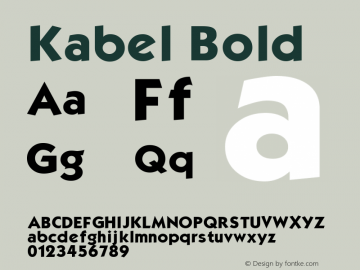 Kabel Bold Altsys Fontographer 3.5  12/1/92 Font Sample