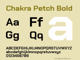 Chakra Petch Bold Version 1.000; ttfautohint (v1.6) Font Sample