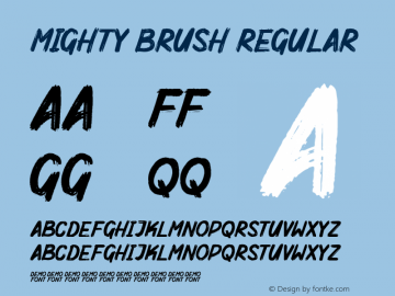 MightyBrush  Font Sample