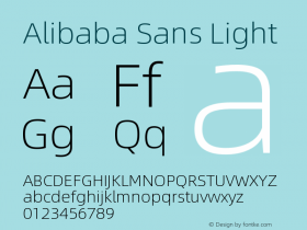 Alibaba Sans Light Version 1.01图片样张
