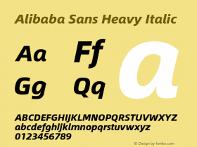 Alibaba Sans Heavy Italic Version 1.00图片样张