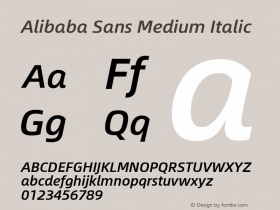 Alibaba Sans Medium Italic Version 1.00图片样张