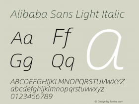 Alibaba Sans Light Italic Version 1.00图片样张