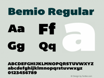 Bemio 001.001 Font Sample