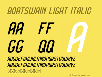 BOATSWAIN Light Italic Version 1.002;Fontself Maker 3.2.2 Font Sample