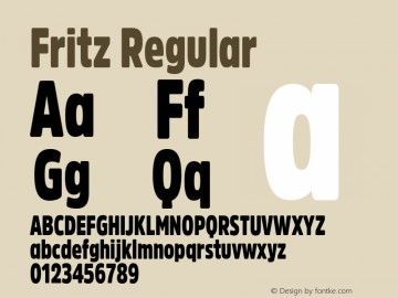 Fritz Regular Version 1.000;PS 001.000;hotconv 1.0.88;makeotf.lib2.5.64775图片样张