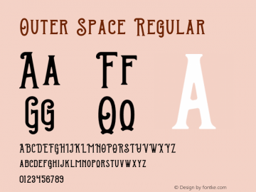 Outer Space Regular Version 1.00;July 26, 2019;FontCreator 12.0.0.2521 64-bit Font Sample