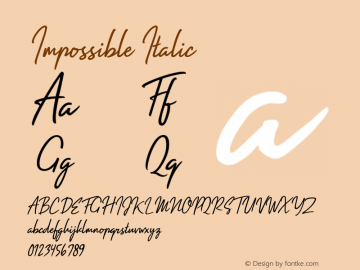 Impossible Version 3.16.0 Font Sample