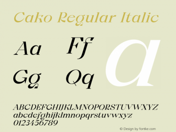 Cako Regular Italic Version 1.000 | B-MOD图片样张