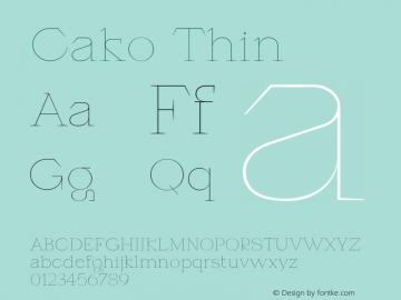 Cako Thin Version 1.000 | B-MOD Font Sample