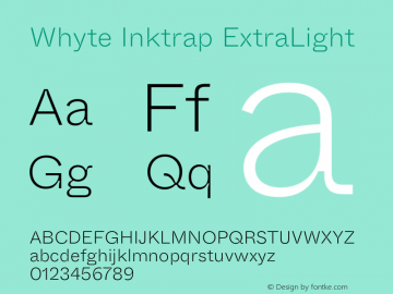WhyteInktrap-ExtraLight Version 1.100 | wf-rip DC20190310图片样张
