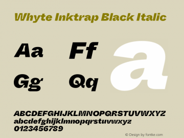 WhyteInktrap-BlackItalic Version 1.100 | wf-rip DC20190310图片样张