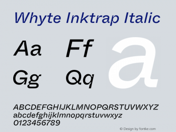 WhyteInktrap-RegularItalic Version 1.100 | wf-rip DC20190310图片样张