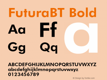 FuturaBT-Bold Version 3.10, build 19, s3图片样张