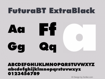 FuturaBT-ExtraBlack Version 3.10, build 19, s3图片样张