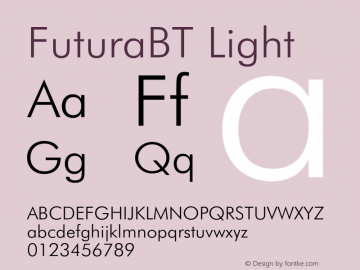 FuturaBT-Light Version 3.10, build 19, s3图片样张
