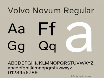 Volvo Novum Regular Version 1.005 Font Sample