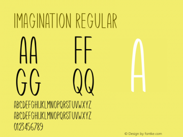 Imagination Version 1.00 February 17, 2020, initial release Font Sample