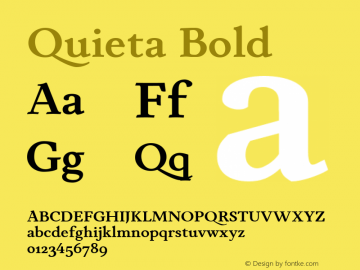 Quieta Bold Version 1.000;hotconv 1.0.109;makeotfexe 2.5.65596 Font Sample