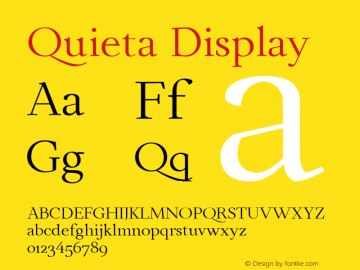 Quieta Display Version 1.000;hotconv 1.0.109;makeotfexe 2.5.65596 Font Sample