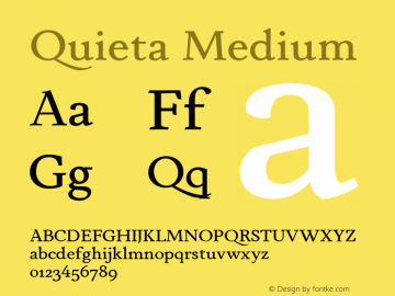 Quieta Medium Version 1.000;hotconv 1.0.109;makeotfexe 2.5.65596 Font Sample