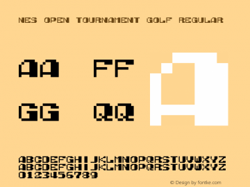 NES Open Tournament Golf Regular Version 1.0 Font Sample