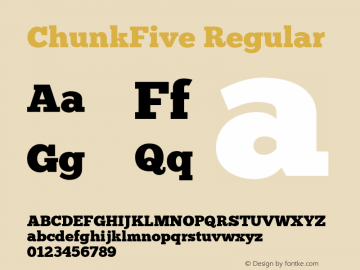 ChunkFive Regular Version 1.0 Font Sample