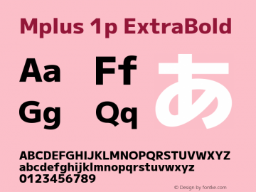 Mplus 1p ExtraBold Version 1.000 Font Sample